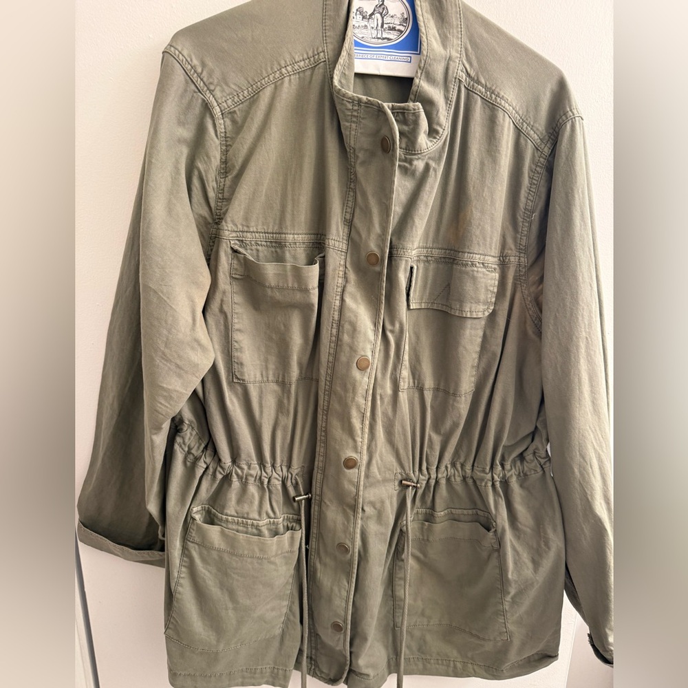 Utility Jacket in Olive Green - women’s 3x